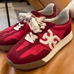 Sam Edelman Red and White Sneakers